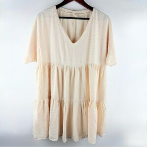 Joah Premium Top Tunic Womens Large Ivory Prairie Boho Cottagecore Flowy Pockets